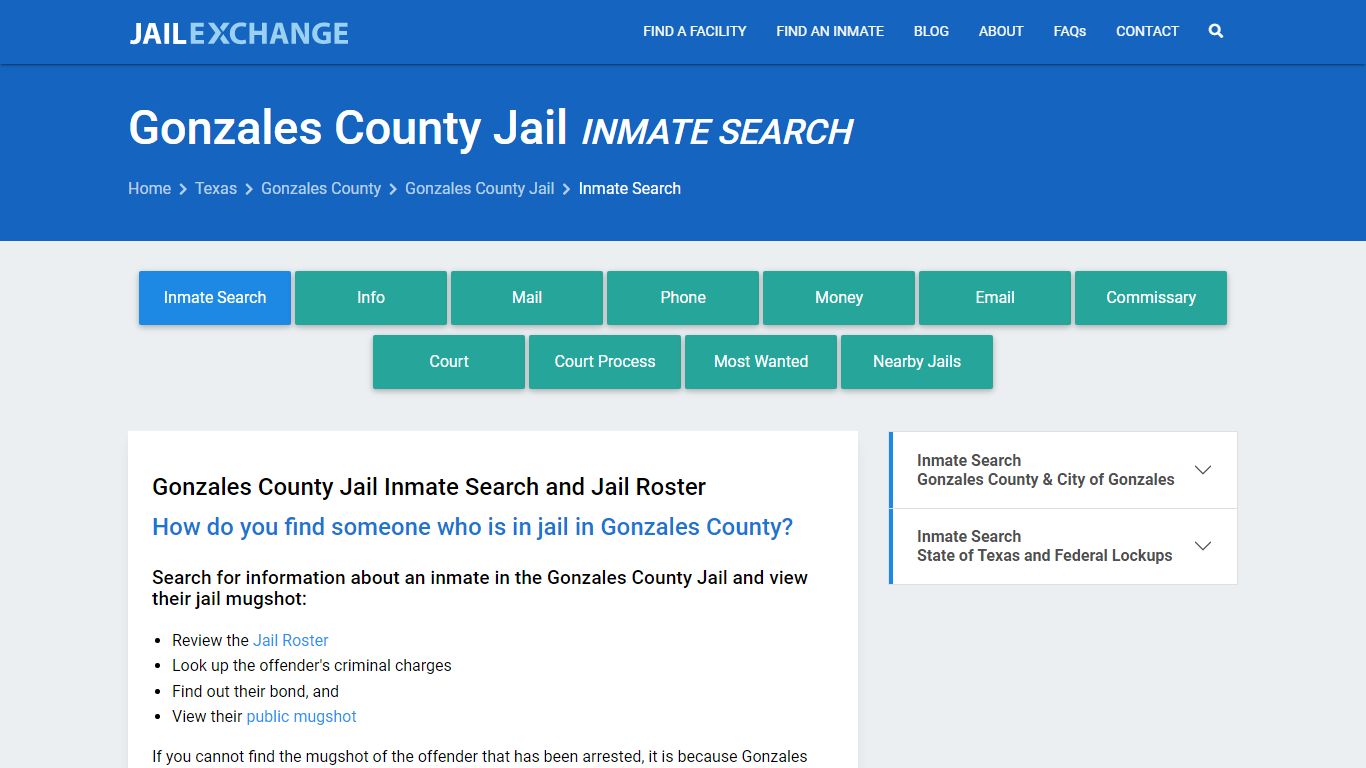 Inmate Search: Roster & Mugshots - Gonzales County Jail, TX